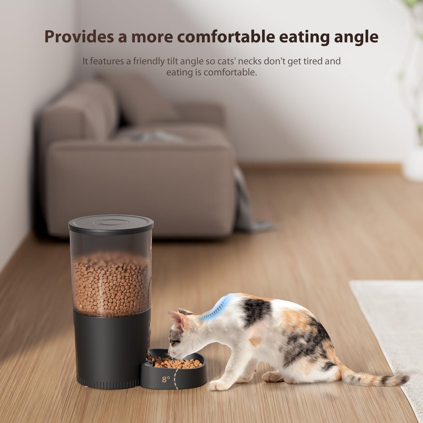 IMIPAW Automatic Cat Feeder, 6-Meal Programmable Food Dispenser (Black)