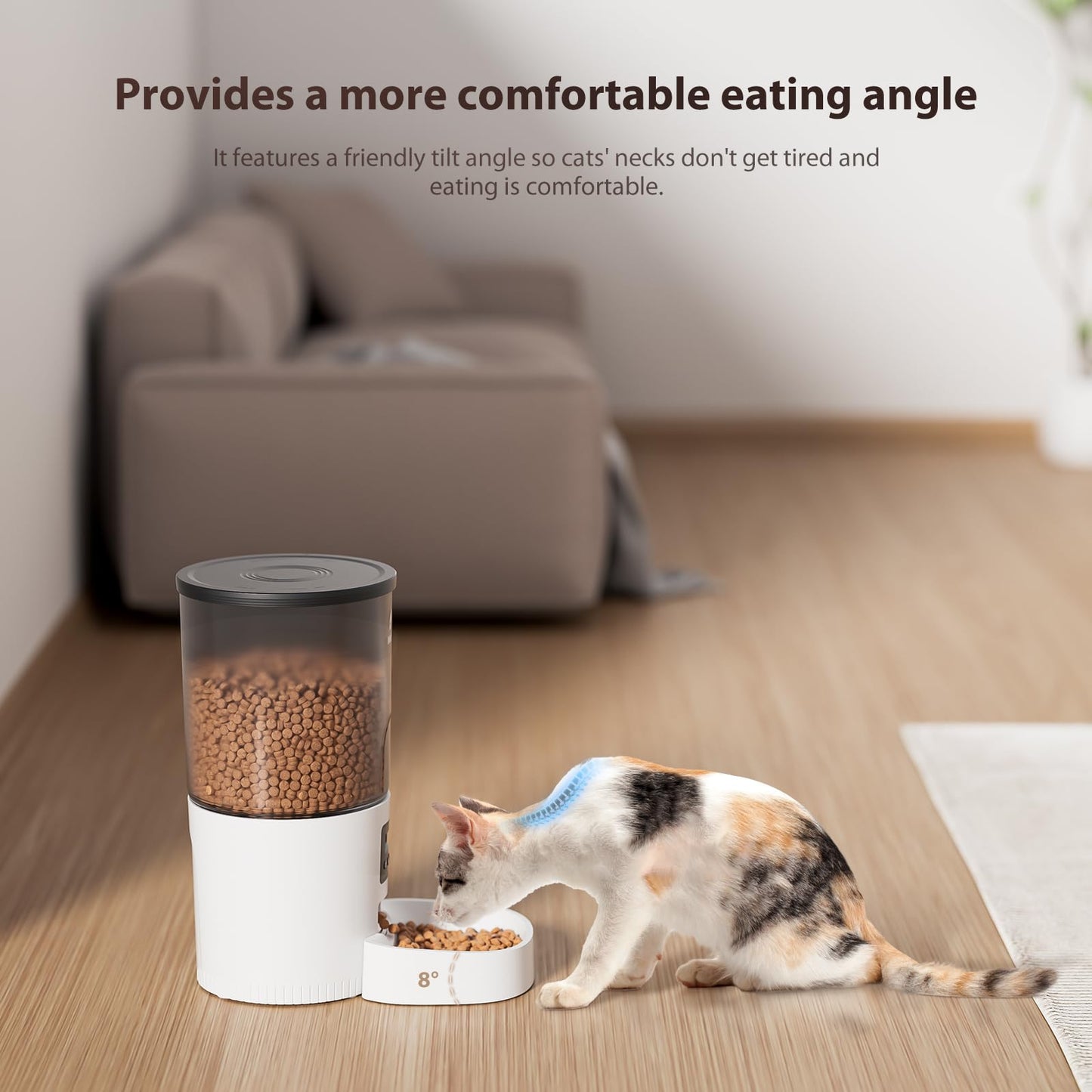 IMIPAW Automatic Cat Feeder, 6-Meal Programmable Food Dispenser (Black)