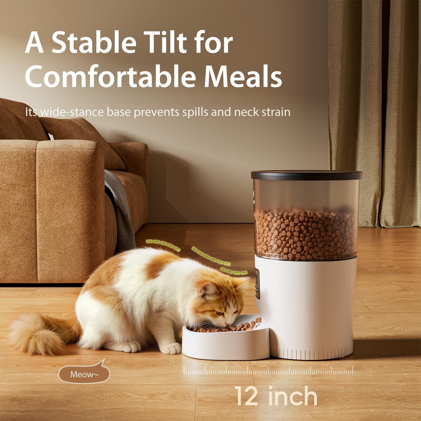 IMIPAW Automatic Cat Feeder, 6-Meal Programmable Food Dispenser (Black)